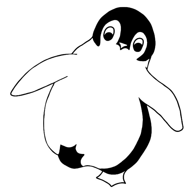Pingouin - Bébé - Graphique en noir et blanc