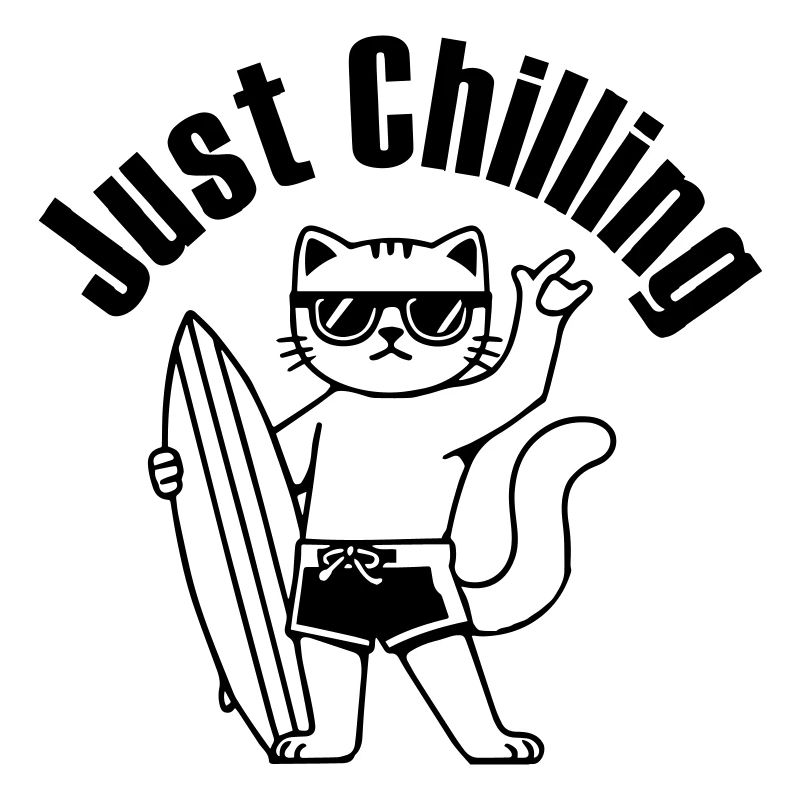 Surfende Katze - "Just Chilling" Design