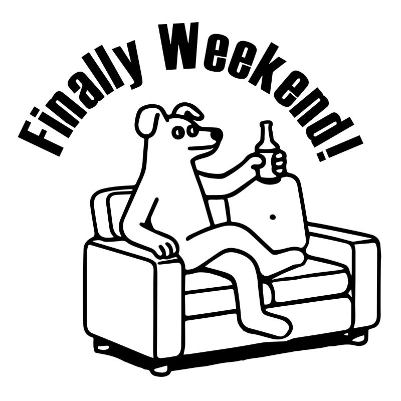 Chien sur un canapé - « Enfin le week-end ! » Concevoir
