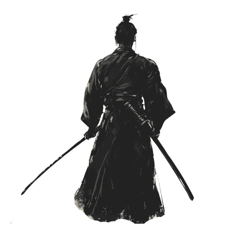 Samurai Hemd, Schatten, Aufkleber, Tasche, Benutzerdefinierter Text