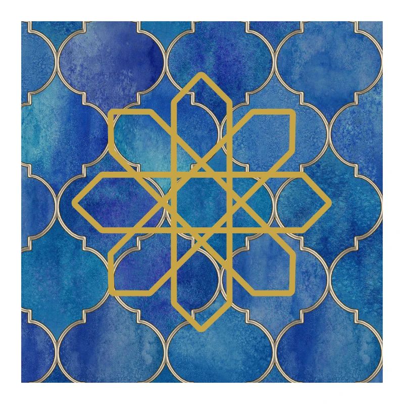 Golden Islamic Geometry on Blue