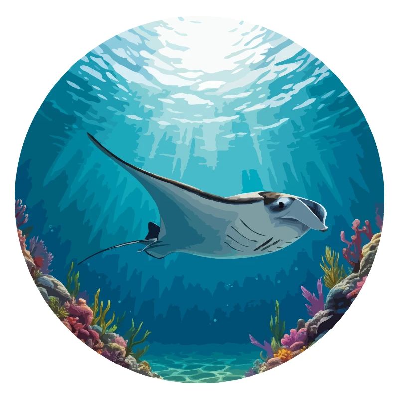 Mantarochen in der Sonne