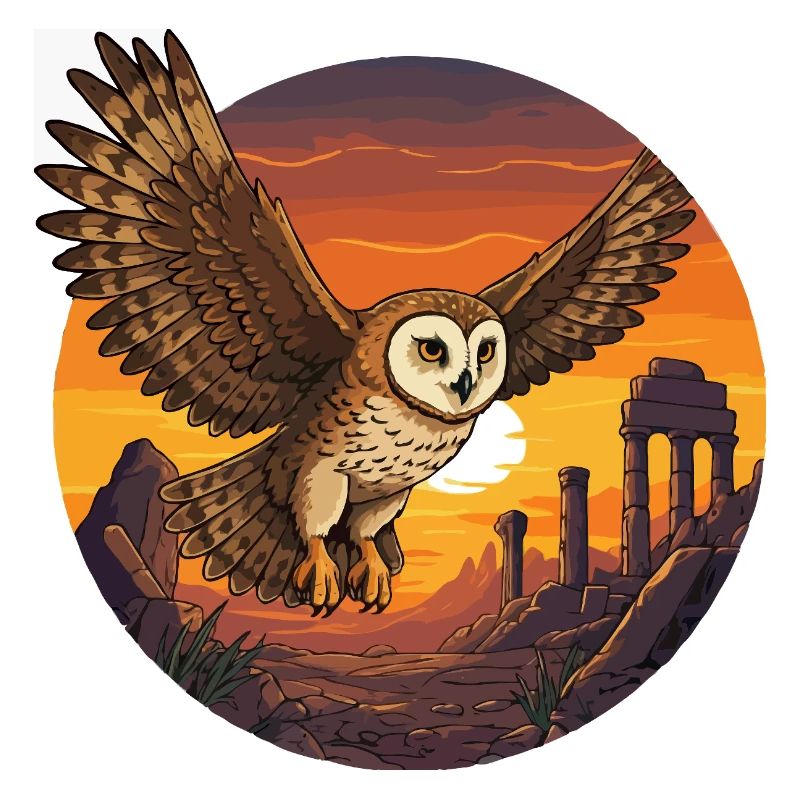 Owl at sunset