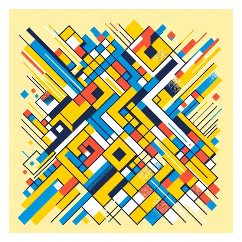 Abstrakte Kunst mit De Stijl Einflüssen