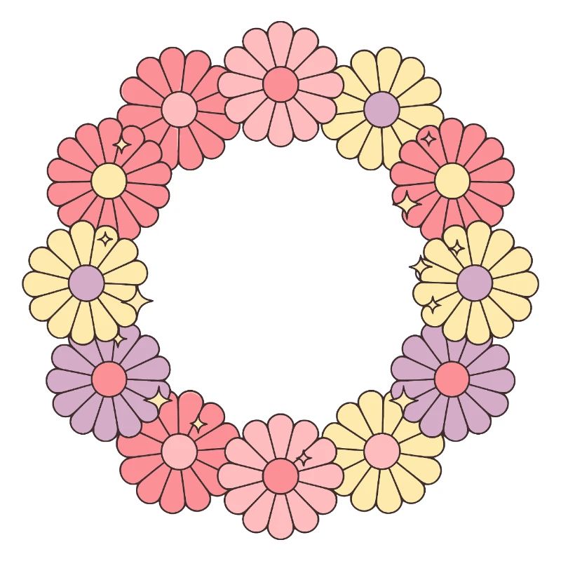 Lebendiger Blumenkranz