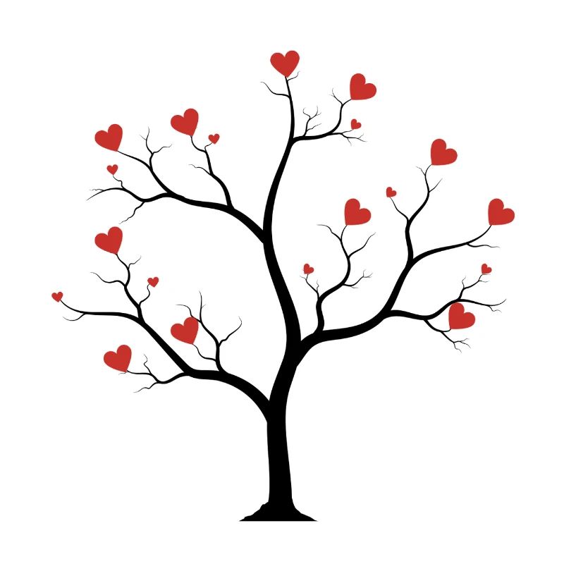 arbre avec des cœurs