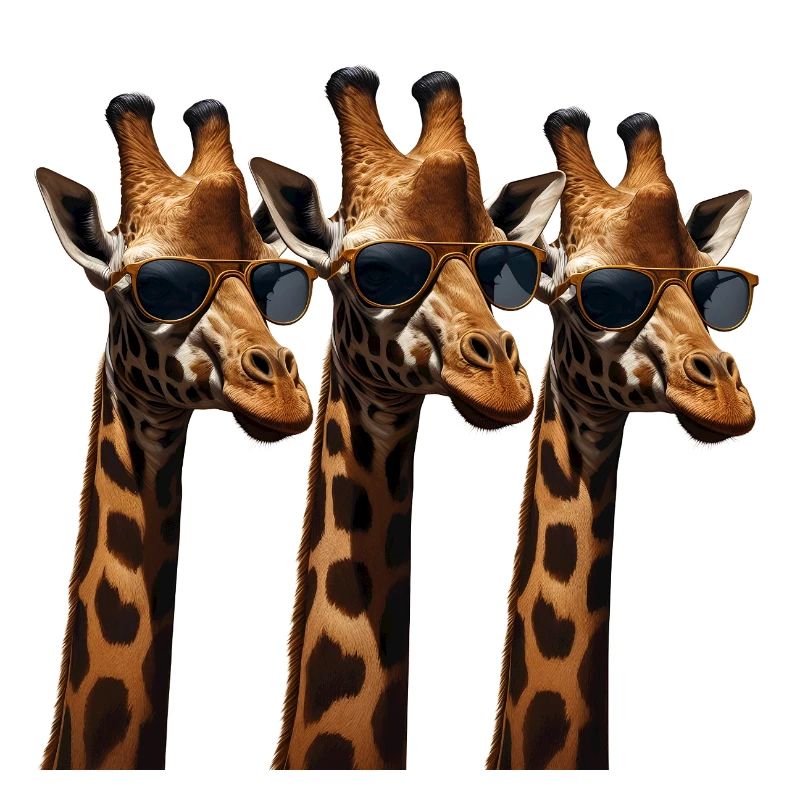 3 Giraffen mit Sonnenbrillen