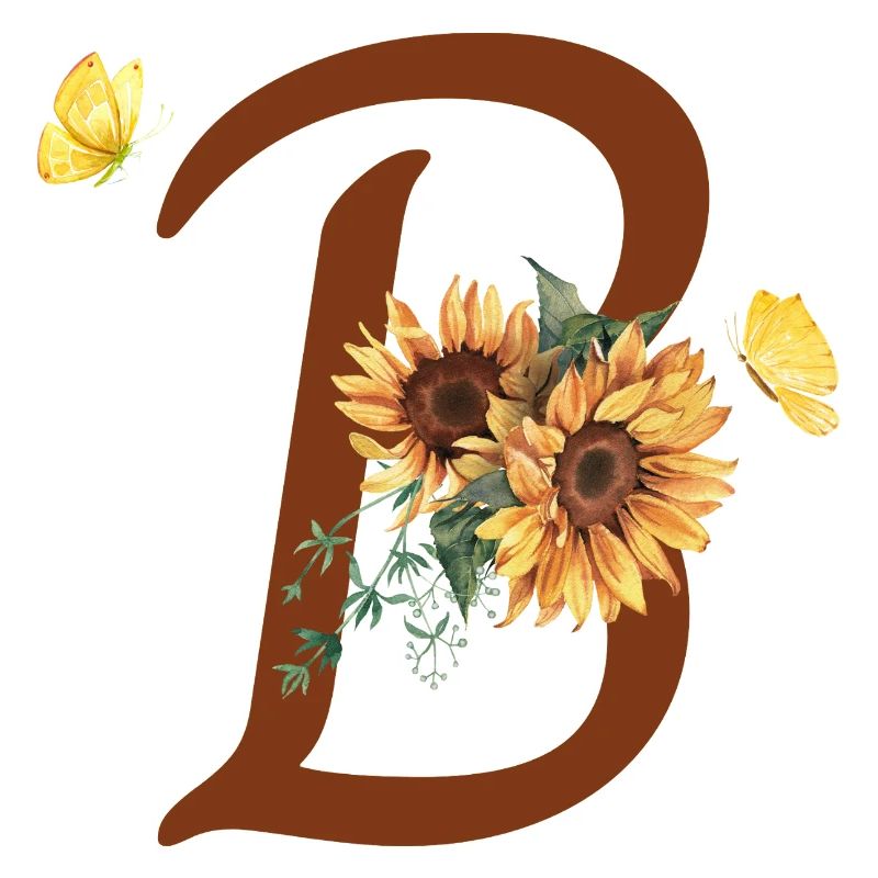 Buchstabe b Sonnenblume Schmetterling