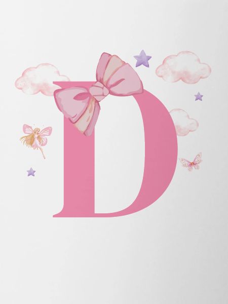Pink Letter D Clouds