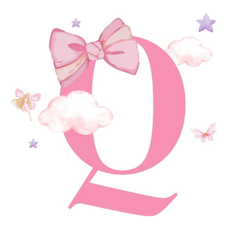 Buchstabe Q Rosa Wolken