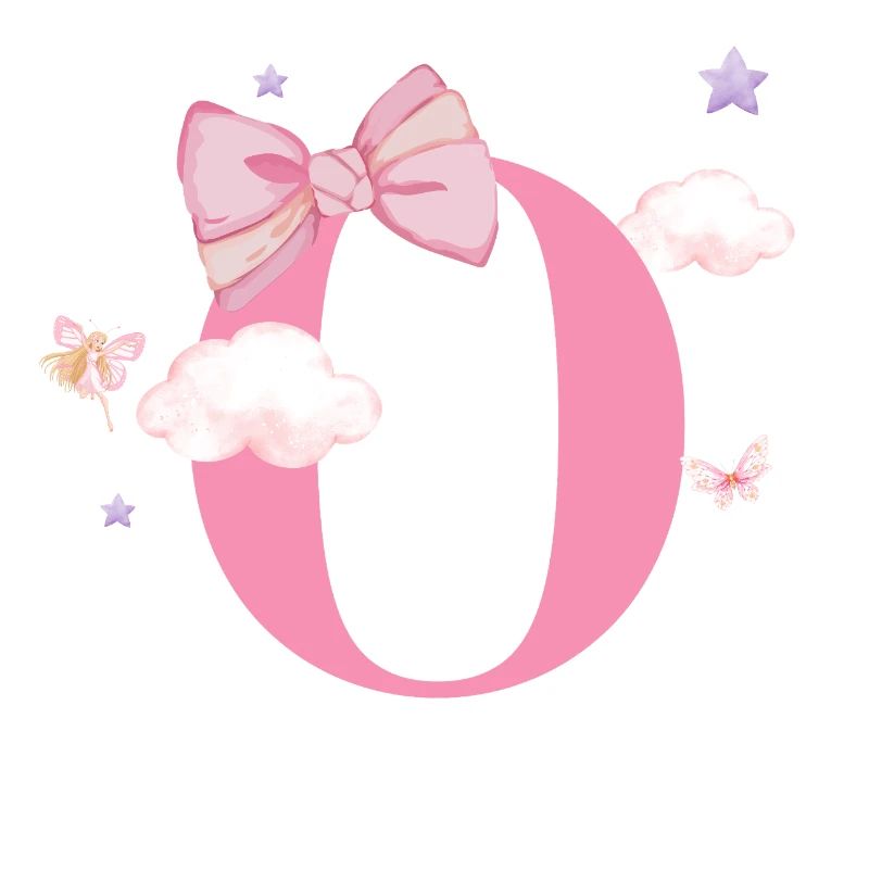 Letter o pink clouds