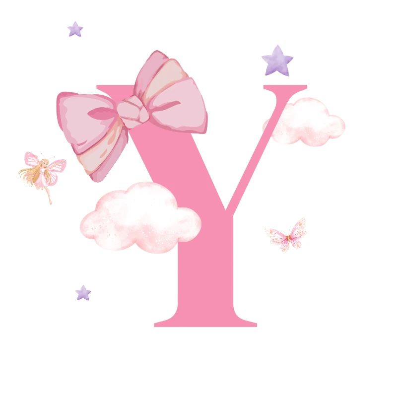 Letter y pink clouds