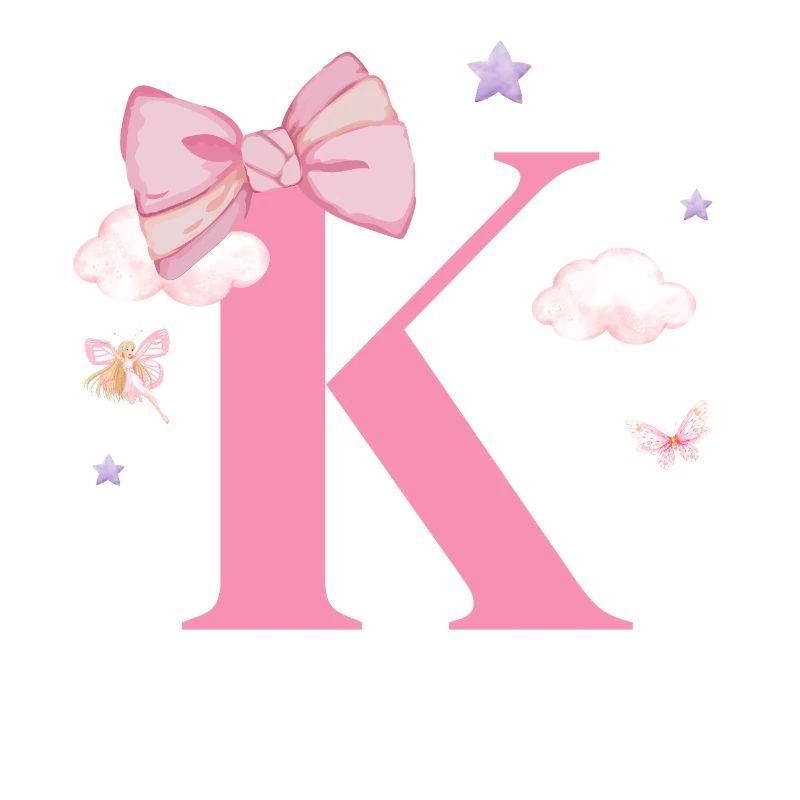 Letter k pink clouds
