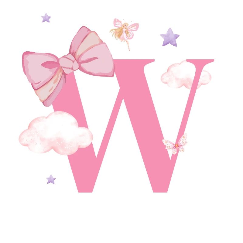 Letter w Pink Clouds