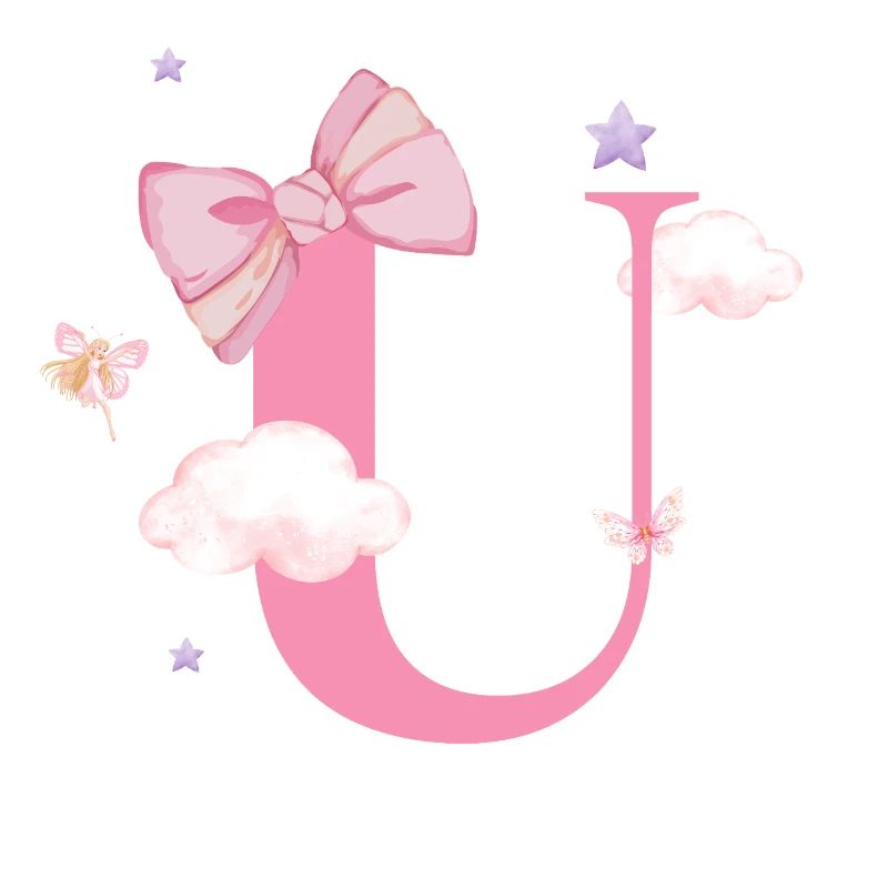Letter u Pink Clouds