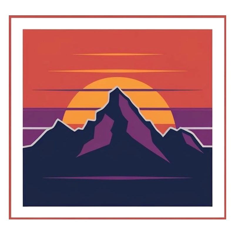 Sunset Peaks between the Mountains