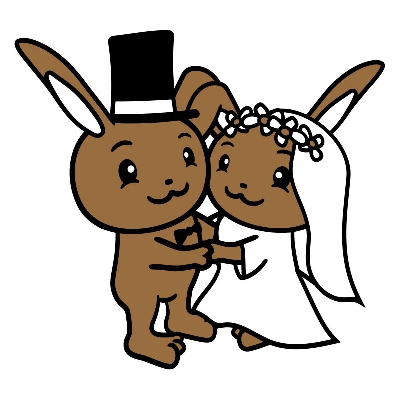 2 Bunnies Wedding Marry Groom Bride Engaged