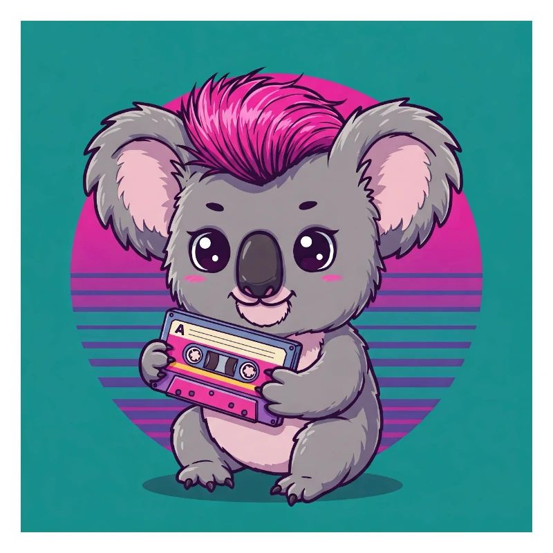 Mignon Koala avec cassette - 80s Vibes
