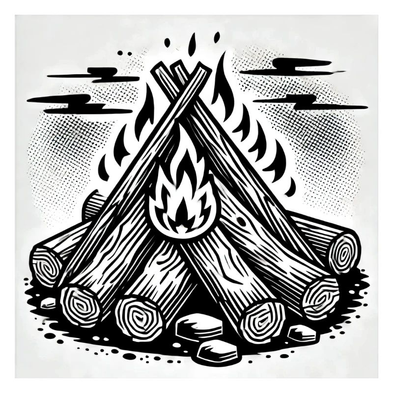 Flammenspiel im Comic-Stil: Lagerfeuerkunst