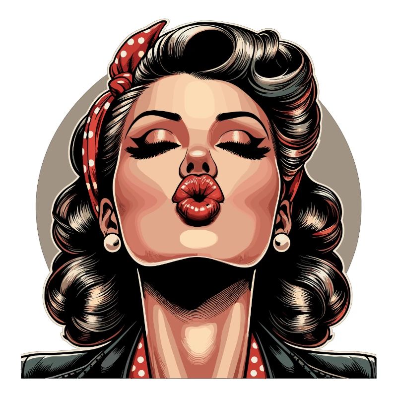 Rockabilly Kissable Lips Red Lips Retro Gift
