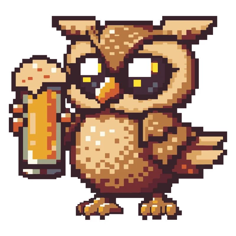 Eule Pixel Bier