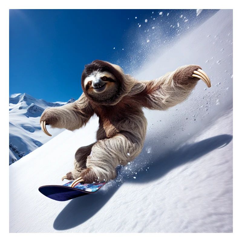 Faultier Wanderer Snowboarder