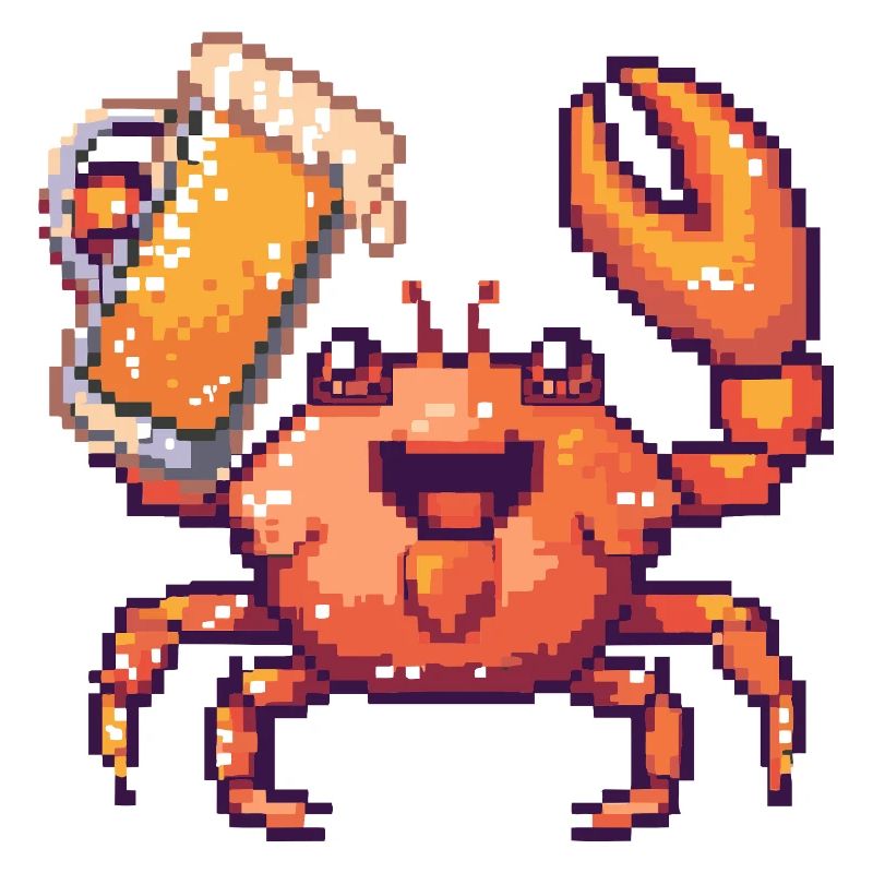 Krebs Krabbe Pixel Bier