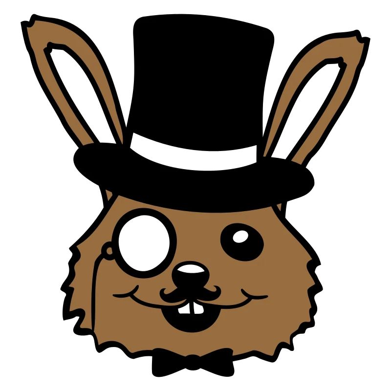 Sir Bunny Monocle Lunettes Barbe Chapeau haut de forme M. M.