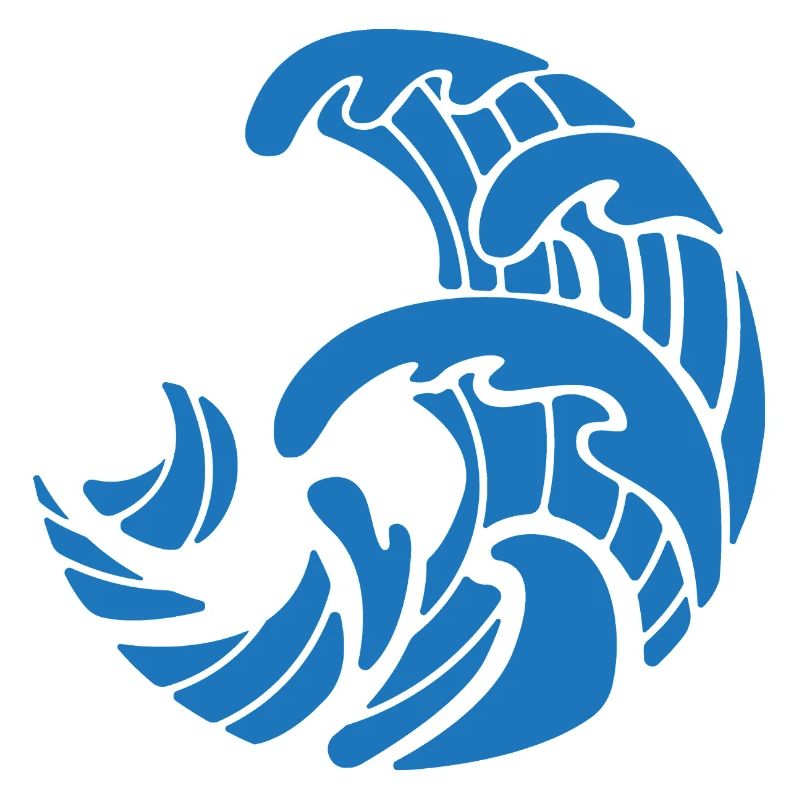 Conception des vagues bleues