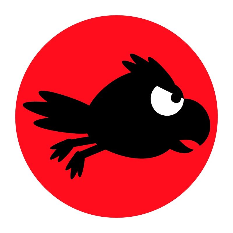 Rabe Vogel fliegt schnel lustig Comic Humor Logo