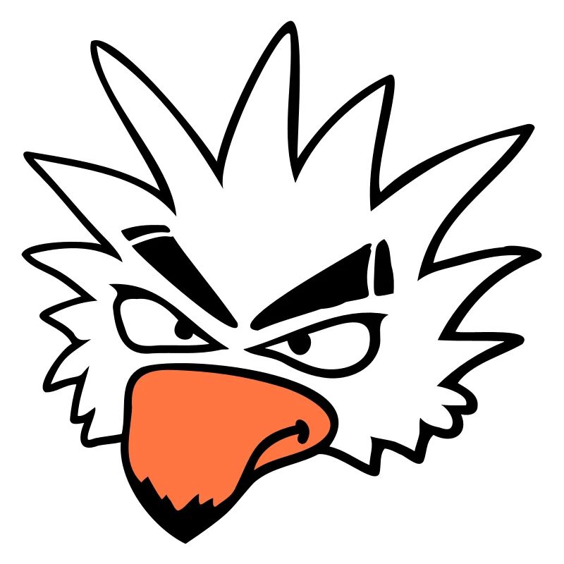 Weißer Papagei Vogel guckt böse cool ernst Comic