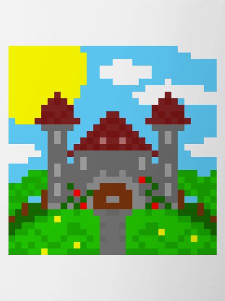 Kleines friedliches Pixelschloss.