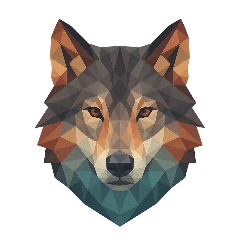 Geometrischer Wolfkopf