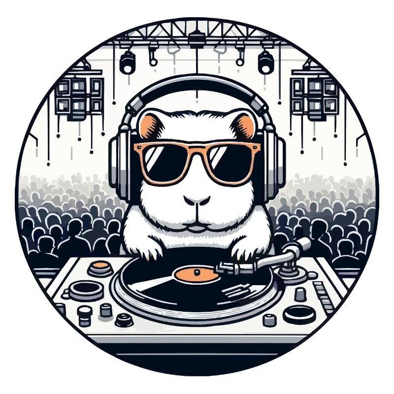 DJ Guinea Pig lors d’une soirée techno 🐹🎧🔥