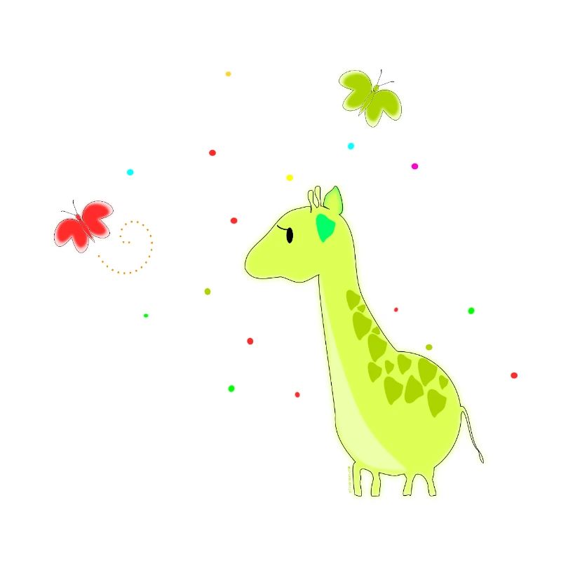 Die Giraffe und die Schmetterlinge