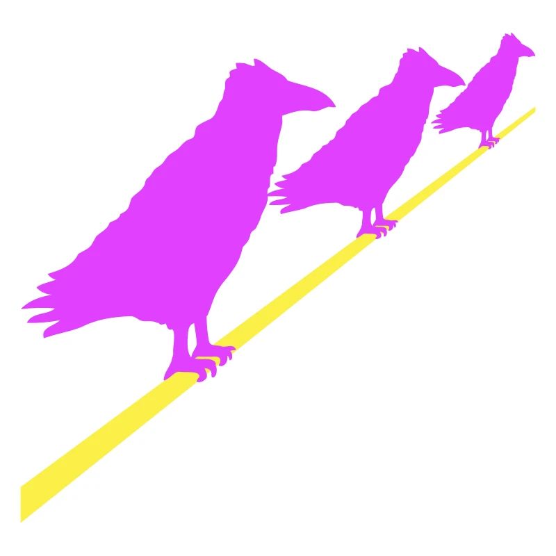 3 Ravens Sitting Cable Rope Three Friends Crew Team