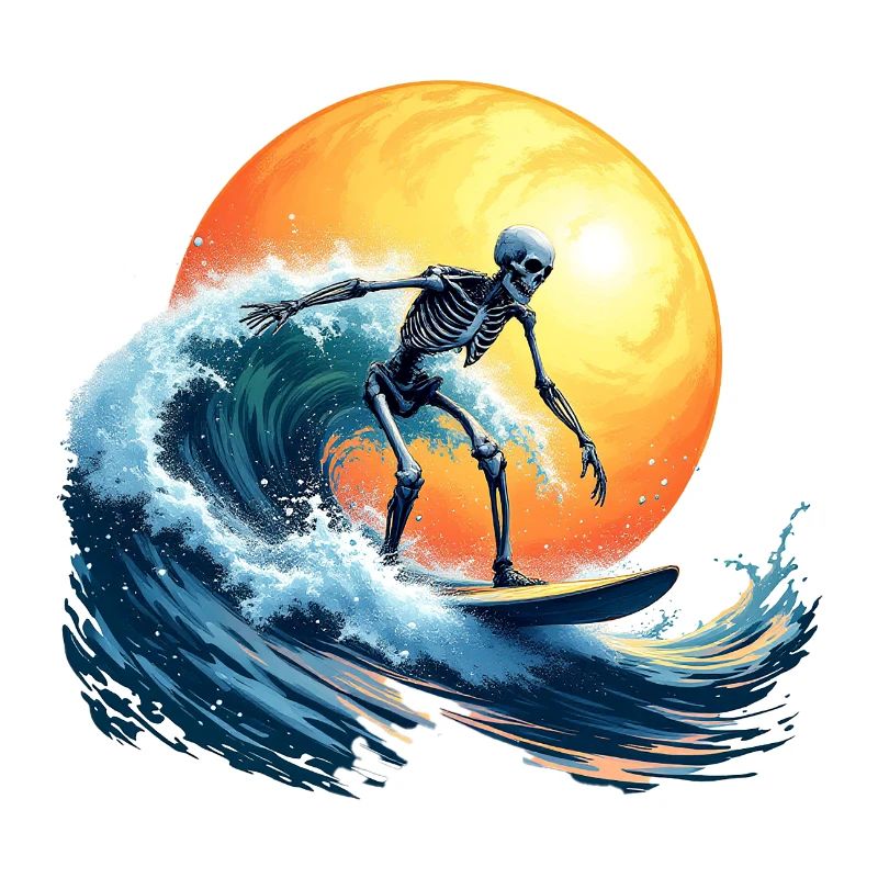 Surfendes Skelett