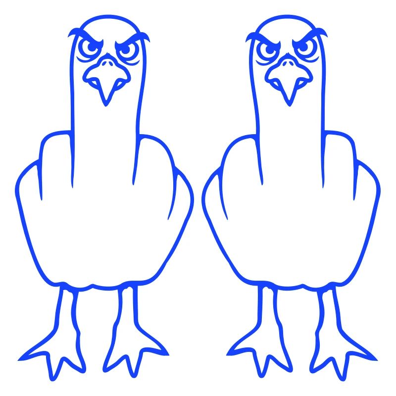 2 Seagulls Doigt d’honneur Insulte Stinkfinger Équipe