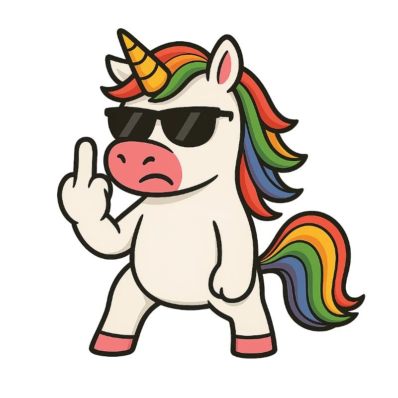 Mittelfinger Einhorn