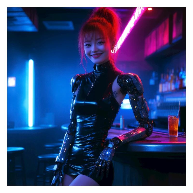 N-dless Nights: Cyberpunk-Mädchen in einer Bar