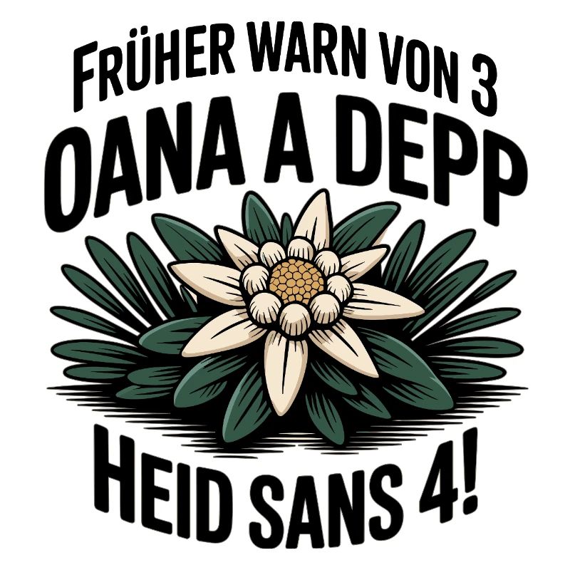 Frueher warn von 3 oana a depp - Heid sans 4!