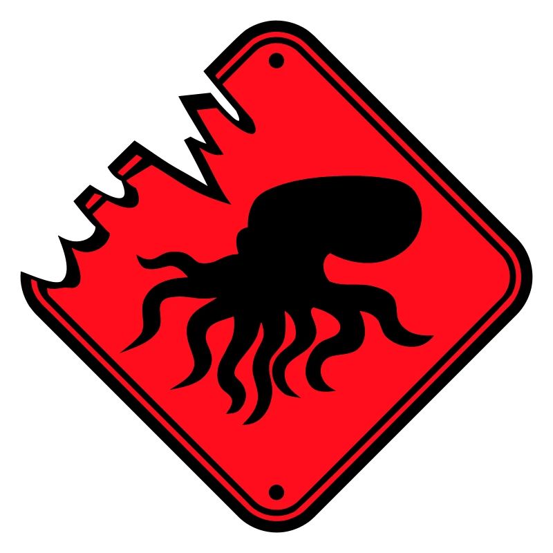 Octopus Danger Sign Caution Warning