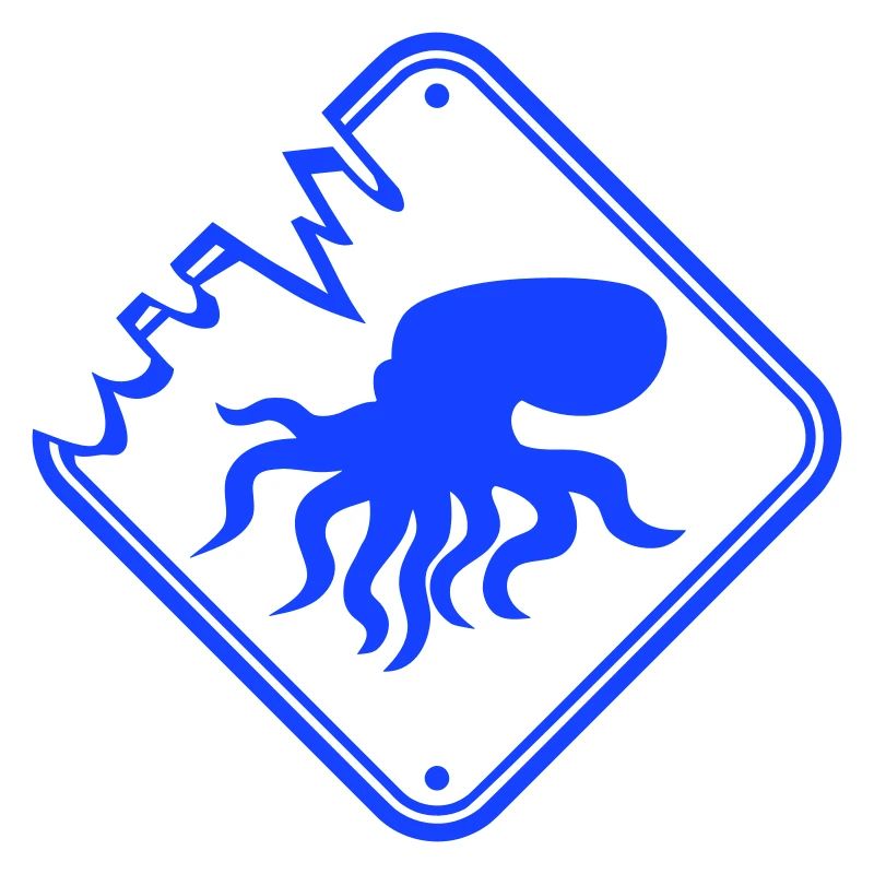 Octopus Danger Sign Caution Warning
