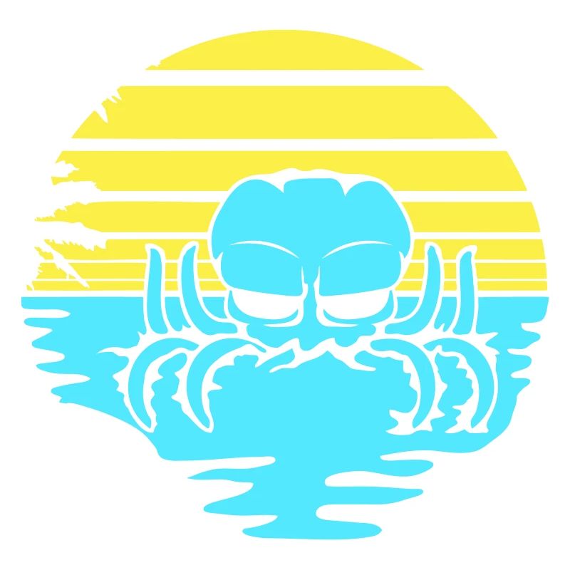 Octopus Mer Coucher de soleil Plage Lignes de vacances