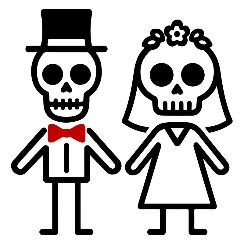 Ehepaar Hochzeit Skelett