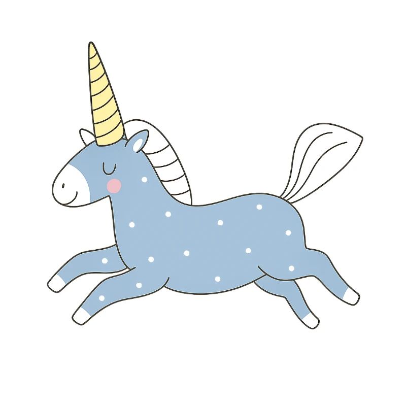süßes Einhorn in blau