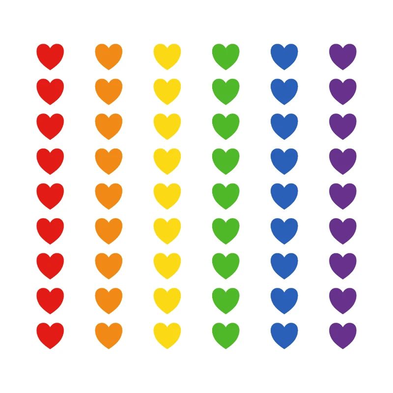 Drapeau arc-en-ciel coeurs