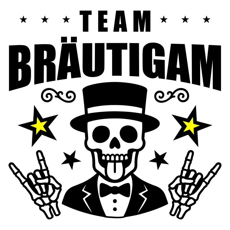 Team Bräutigam Hochzeit Skull