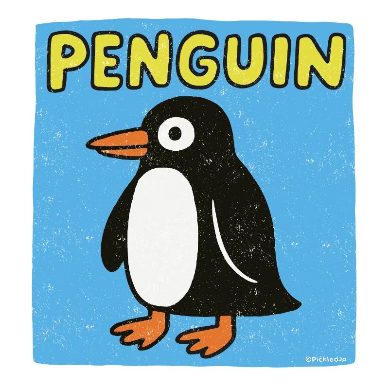 Pinguin Cartoon - verwitterte Optik