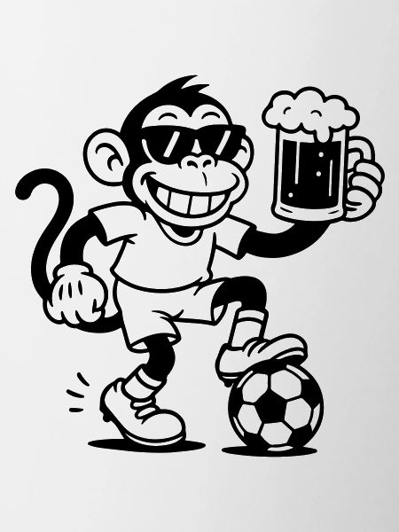 Bier Affe Fussball